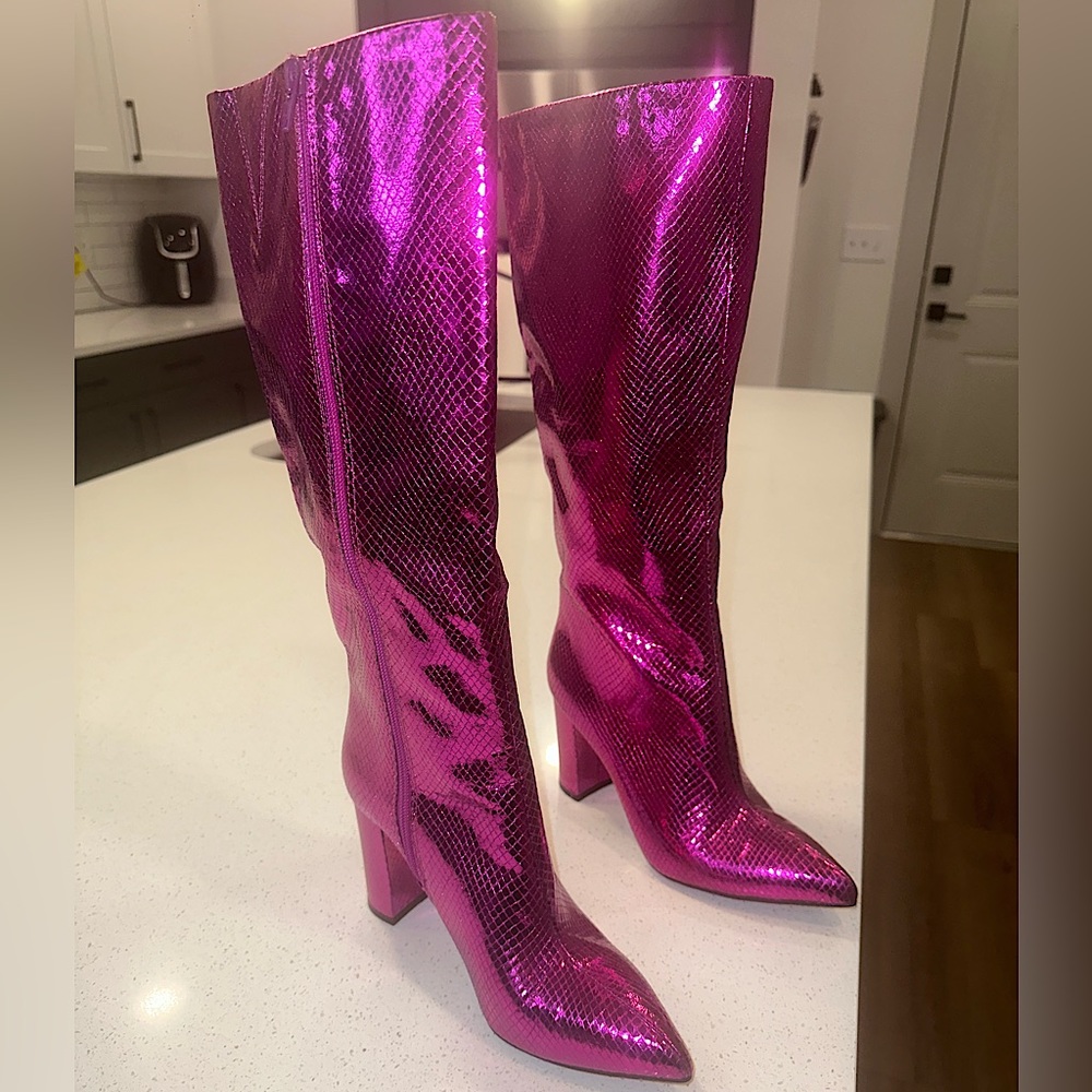 INC International Metallic Pink Knee High Boots ❤️